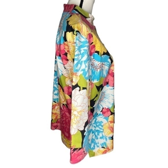 French Laundry Cardigan Top Floral Print Button Down Size Large - Picture 8 of 14